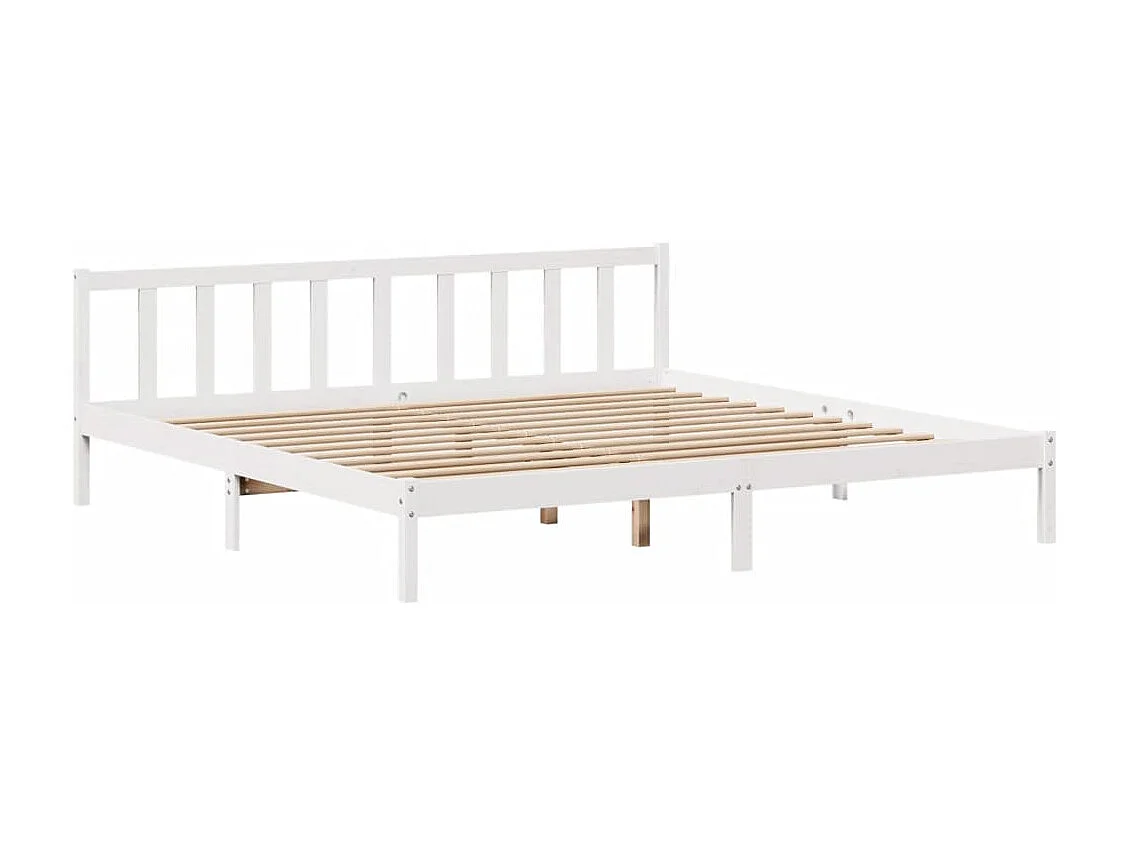 Massivholzbett ohne Matratze Weiß 200x200 cm Kiefernholz