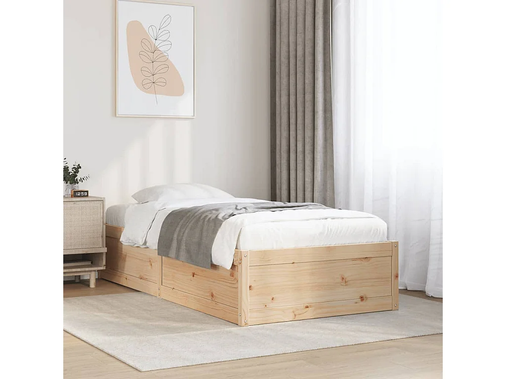 Cadre de lit sans matelas 100x200 cm bois massif de pin