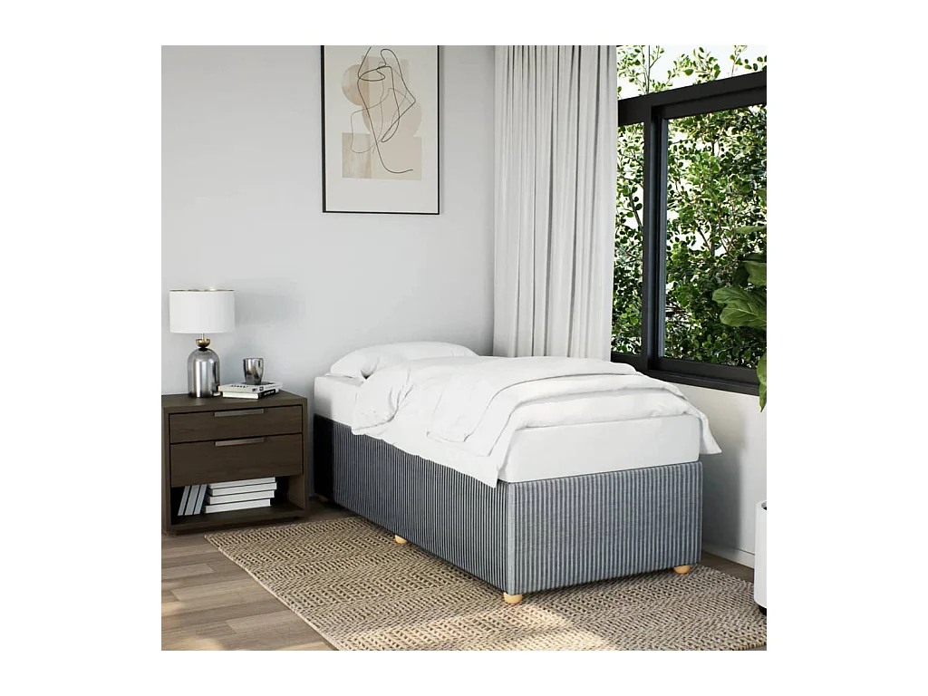 Cadre de lit sans matelas gris clair 90x200 cm tissu
