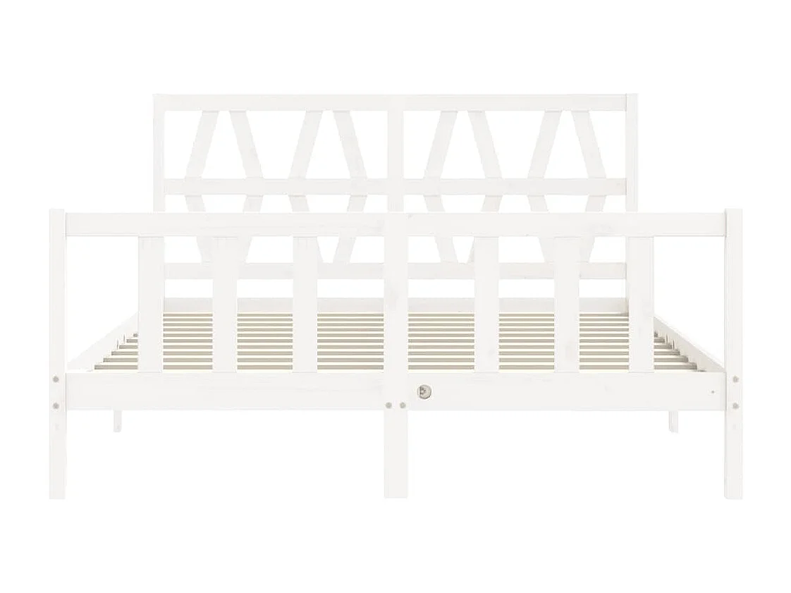 Cadre de lit sans matelas blanc bois de pin massif