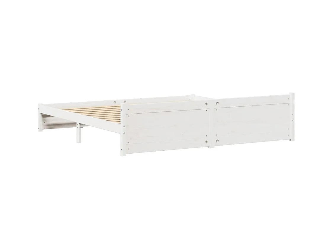 Bedframe zonder matras massief grenenhout wit 180x200 cm