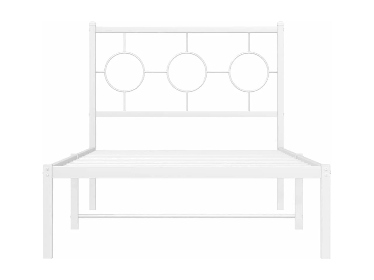 Bedframe met hoofdbord metaal wit 90x190 cm