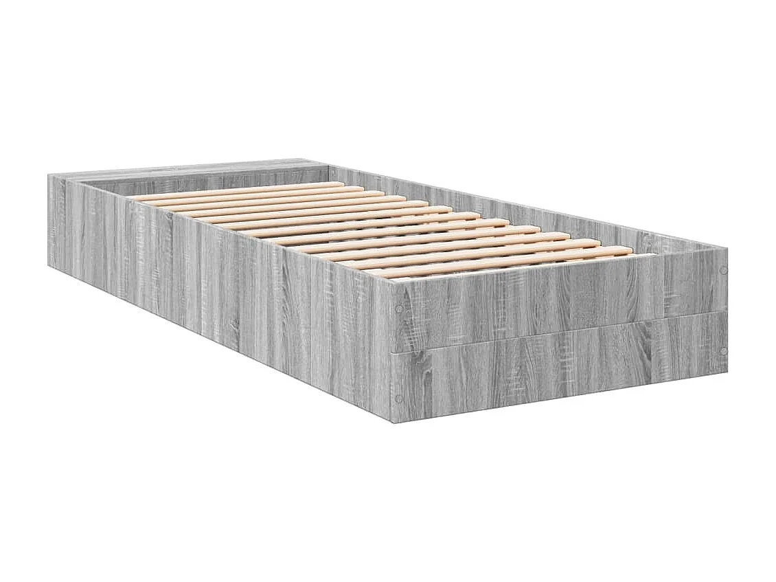 Estructura de cama madera de ingeniería gris Sonoma 100x200 cm