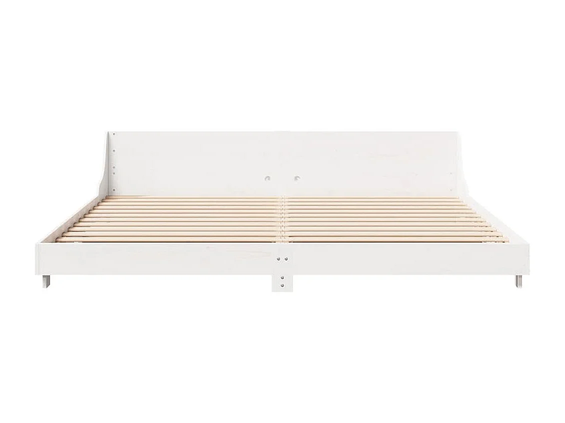 Cadre de lit sans matelas blanc 200x200 cm bois massif de pin