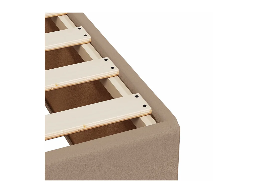 Estructura cama sin colchón cuero sintético capuchino 120x190cm