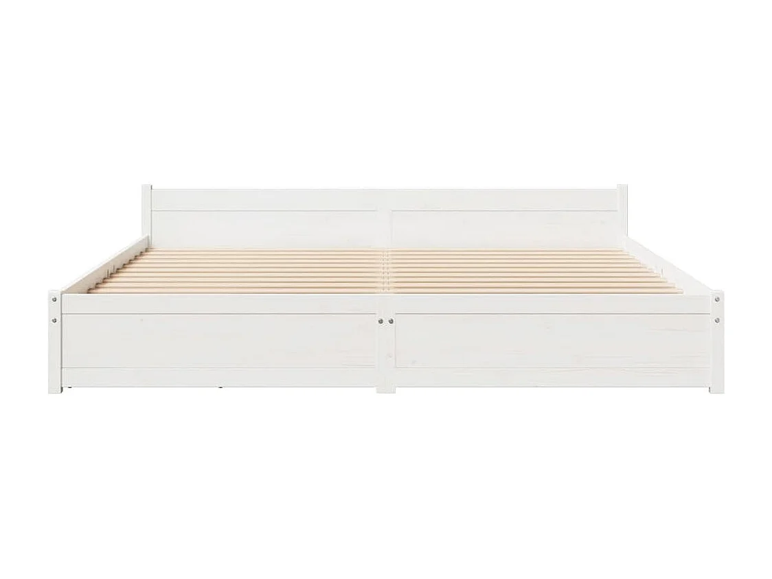 Cadre de lit sans matelas blanc 160x200 cm bois de pin massif