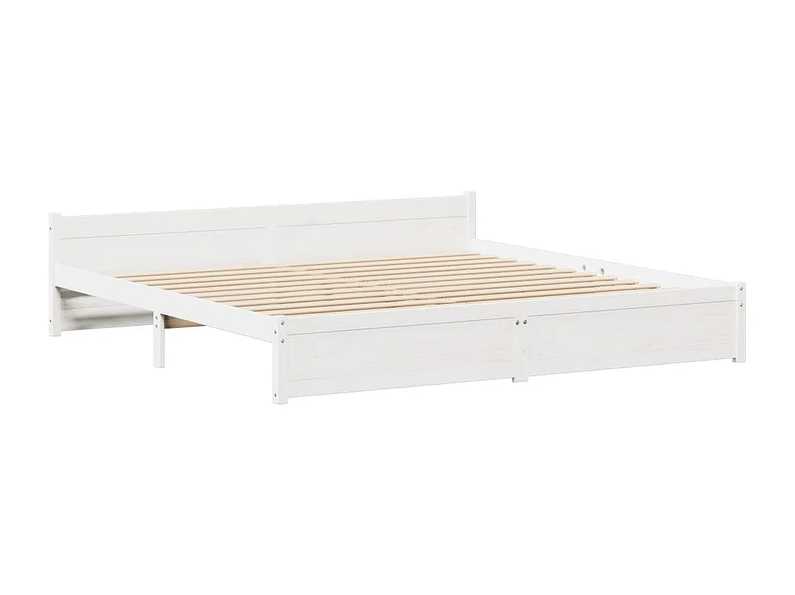 Cadre de lit sans matelas blanc 160x200 cm bois de pin massif