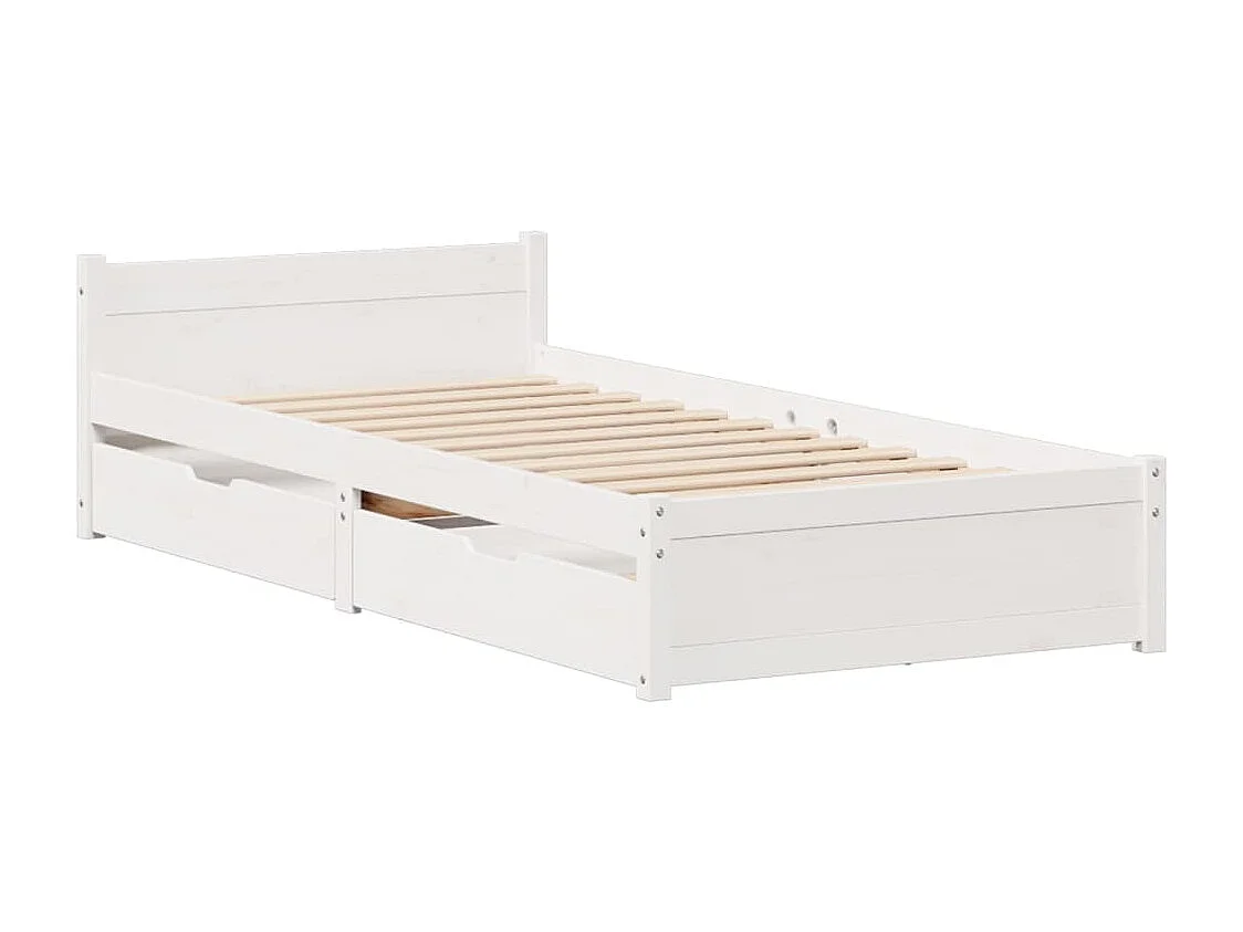 Cadre de lit sans matelas blanc 90x190 cm bois de pin massif