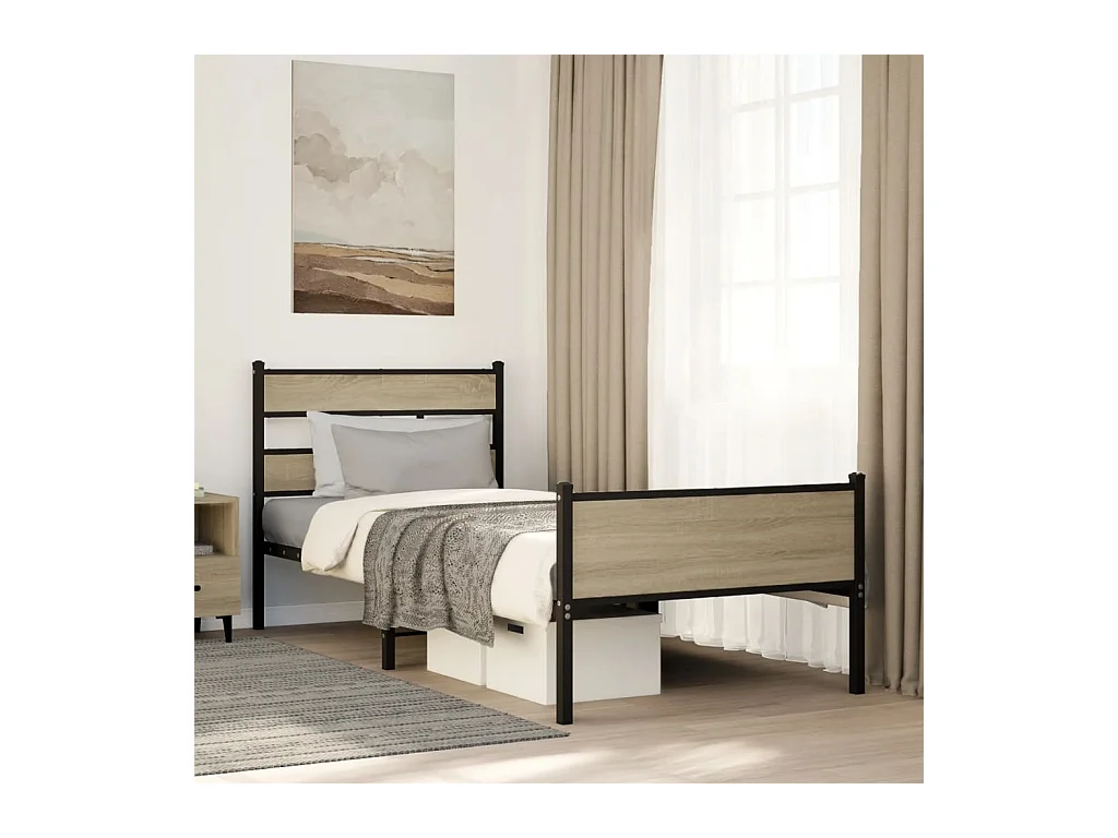 Giroletto senza Materasso Rovere Sonoma 90x200 cm in Truciolato