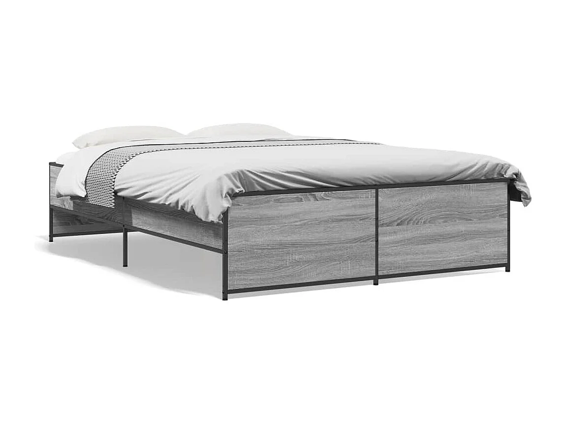 Cadre de lit sans matelas sonoma gris 120x200 cm