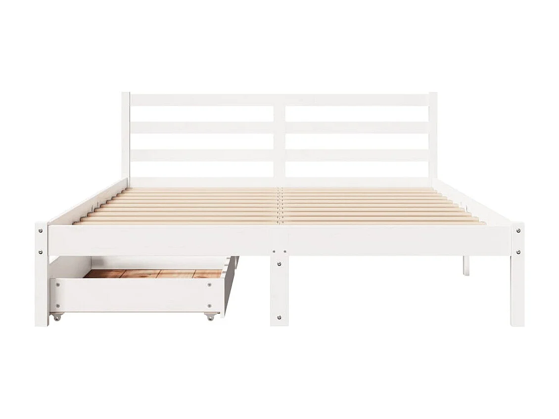 Bedframe zonder matras massief grenenhout wit 120x190 cm