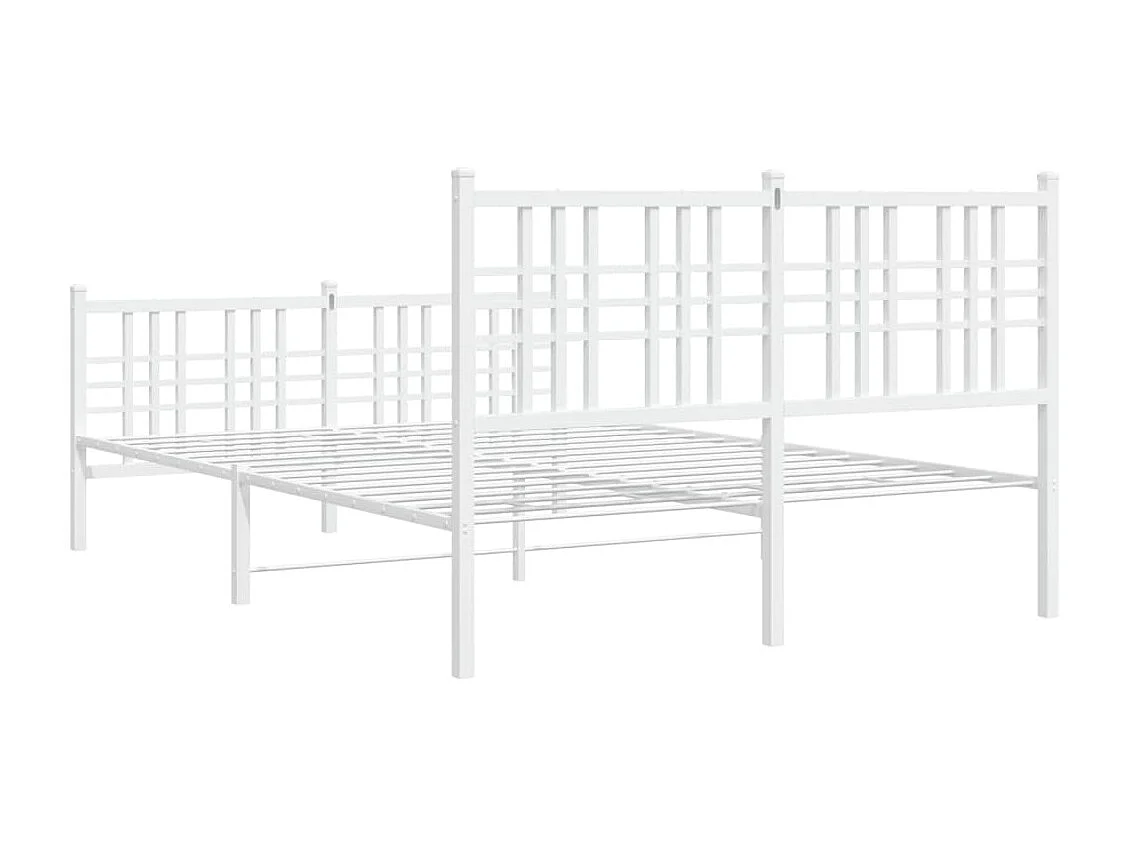 Giroletto con Testiera e Pediera Metallo Bianco 120x200 cm