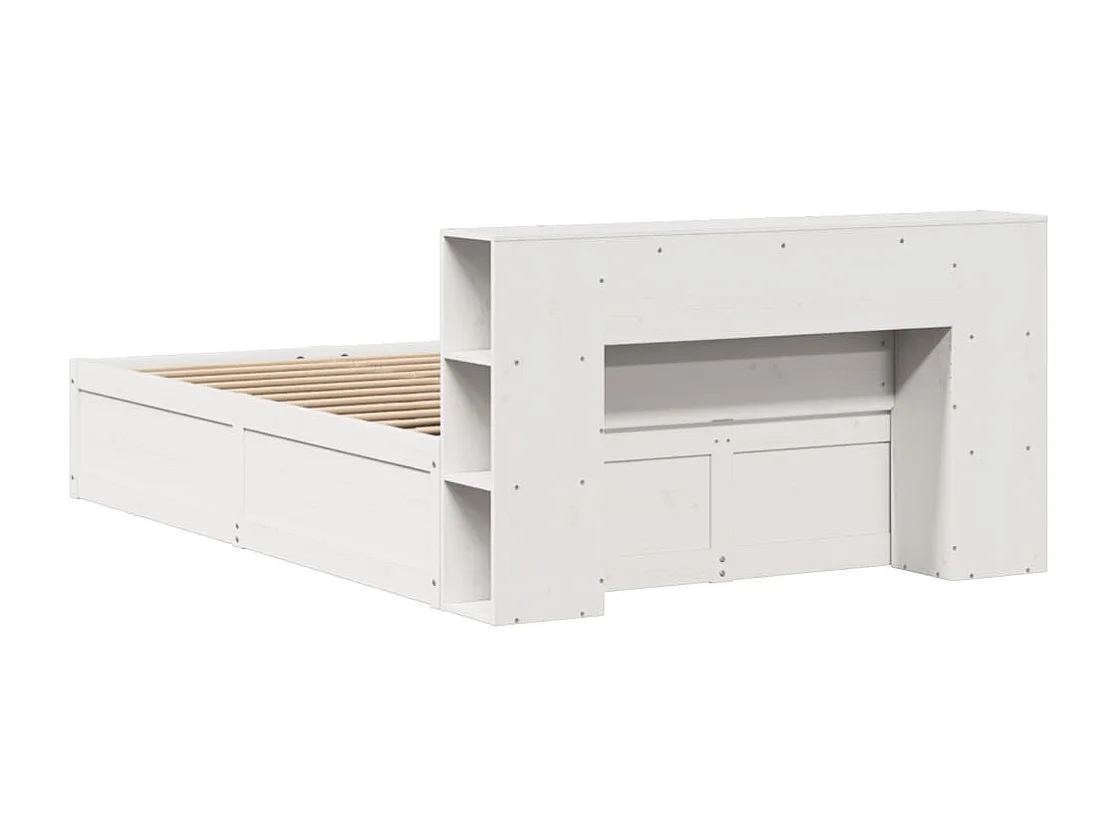 Massivholzbett ohne Matratze Weiß 120x200 cm Kiefernholz