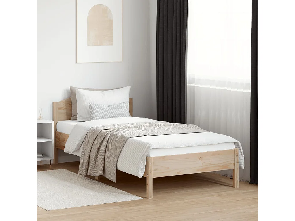 Cadre de lit sans matelas 90x200 cm bois de pin massif