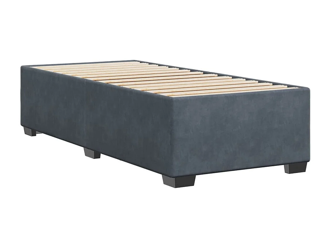 Giroletto senza Materasso Grigio Scuro 90x190 cm Velluto