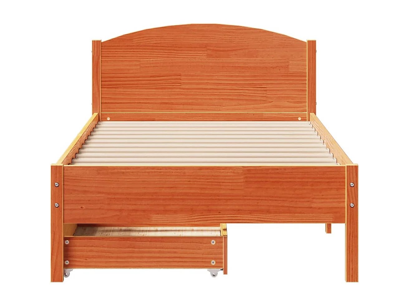 Letto senza Materasso Marrone Cera 100x200 cm in Legno di Pino