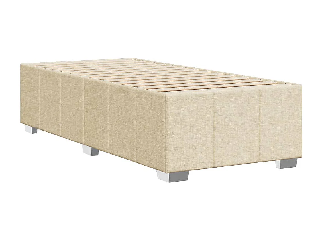 Estrutura de cama 90x190 cm tecido cor creme