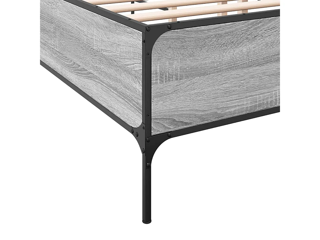 Cadre de lit sans matelas sonoma gris 160x200 cm