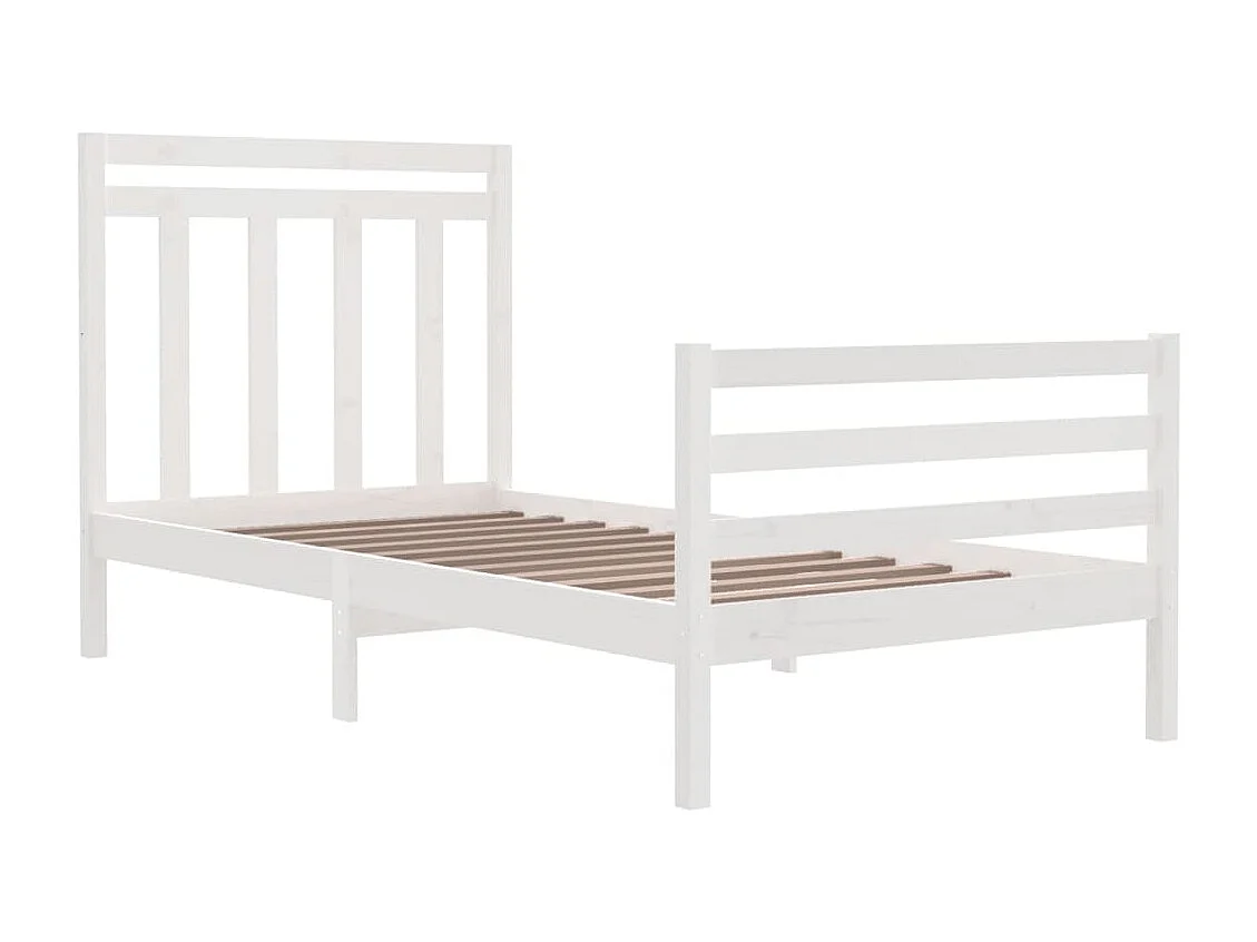 Cadre de lit sans matelas blanc 100x200 cm bois massif
