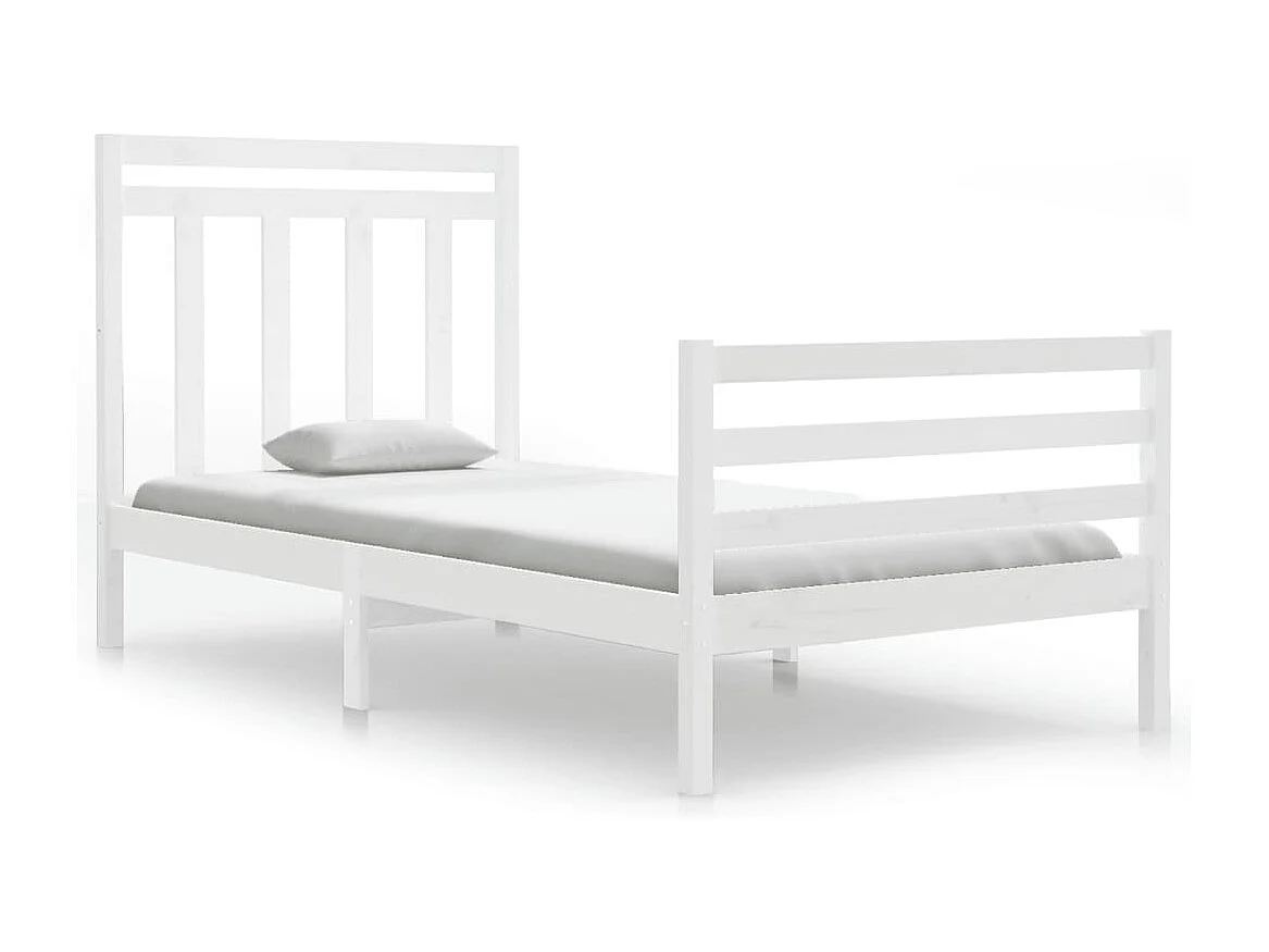 Cadre de lit sans matelas blanc 100x200 cm bois massif