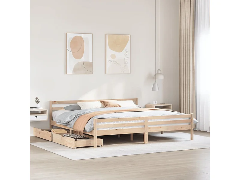Bedframe zonder matras massief grenenhout 200x200 cm