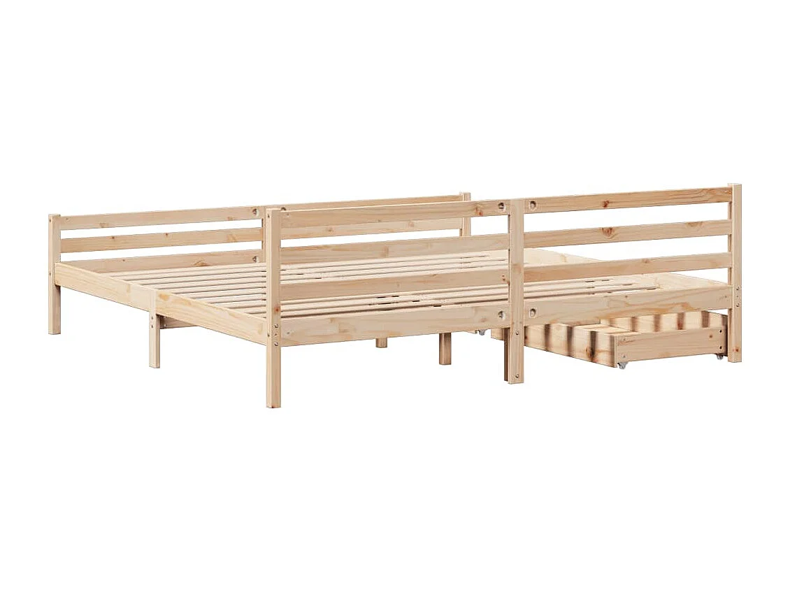 Cadre de lit sans matelas 200x200 cm bois massif de pin