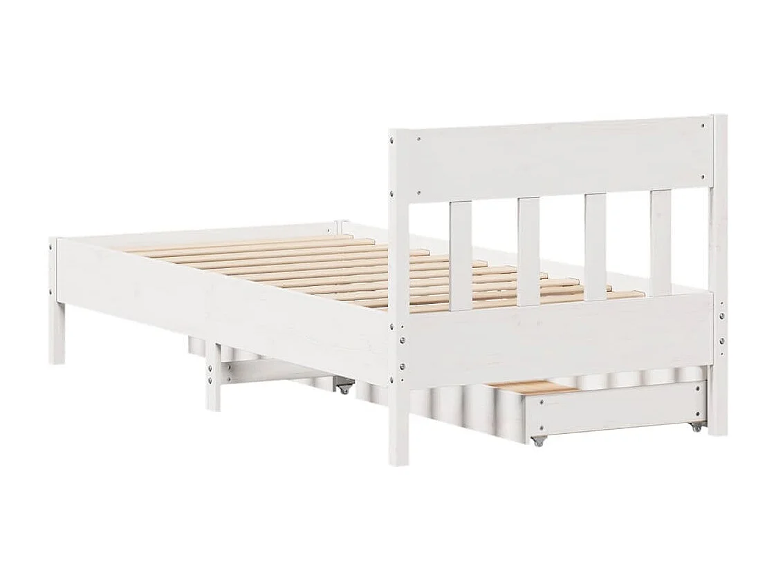 Cadre de lit sans matelas blanc 90x190 cm bois de pin massif
