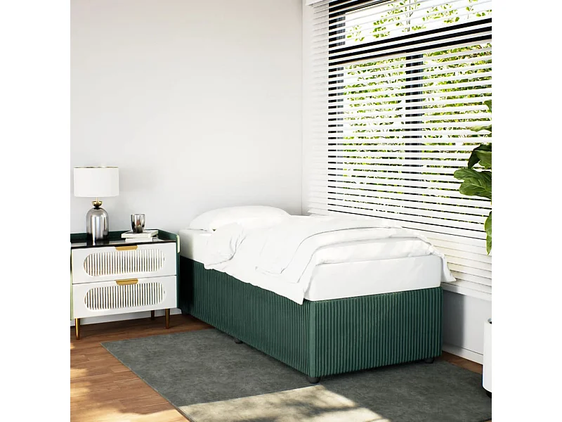 Cadre de lit sans matelas vert foncé 80x200 cm velours