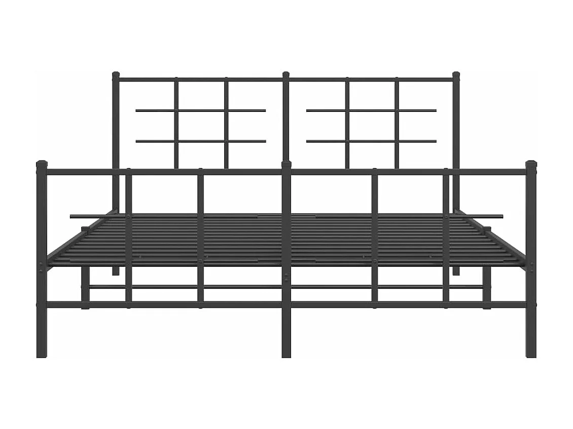 Bettgestell mit Kopf- und Fußteil Metall Schwarz 150x200 cm