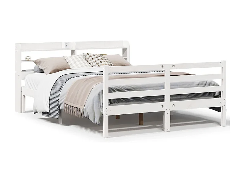 Estrutura de cama c/ cabeceira sem colchão 160x200 cm branco