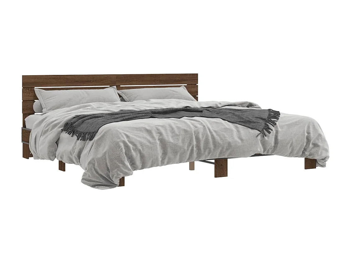 Cadre de lit sans matelas chêne marron 180x200 cm