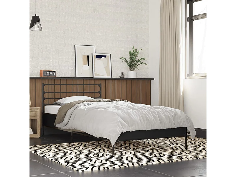 Cadre de lit sans matelas noir 100x200 cm