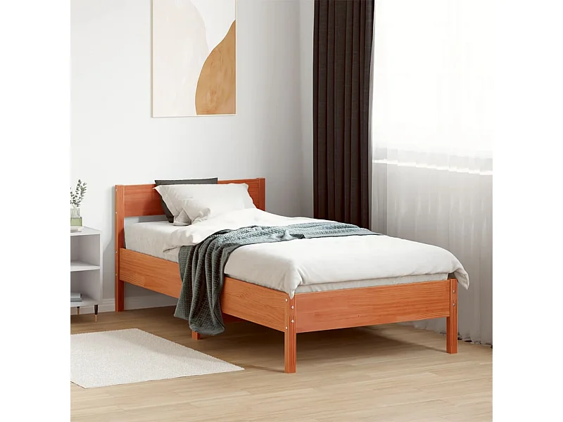 Letto senza Materasso Marrone Cera 100x200 cm in Legno di Pino