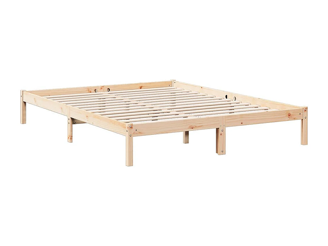 Cadre de lit extra long sans matelas 160x210 cm bois massif pin