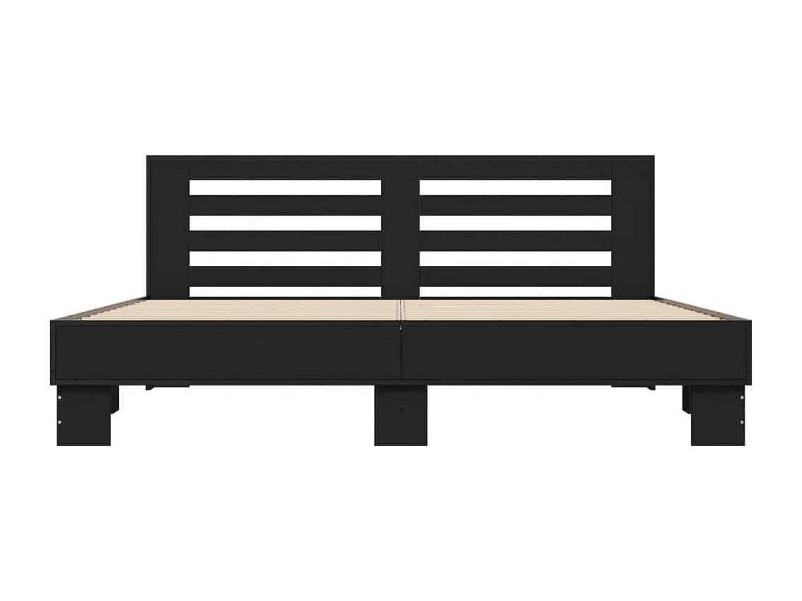 Estrutura de cama 180x200 cm derivados de madeira/metal preto