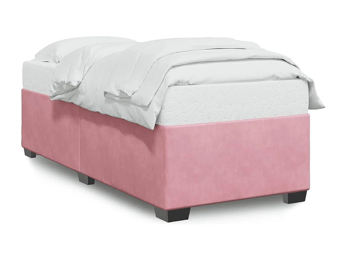 Cadre de lit sans matelas rose 80x200 cm velours