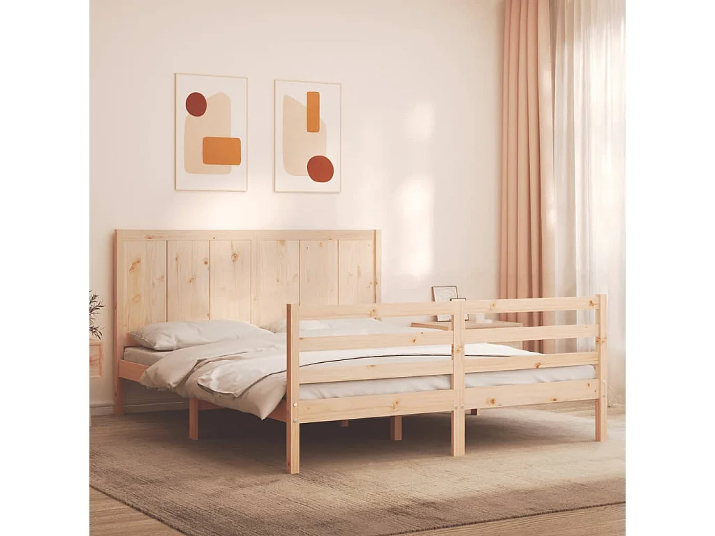 Giroletto con Testiera 160x200 cm in Legno Massello