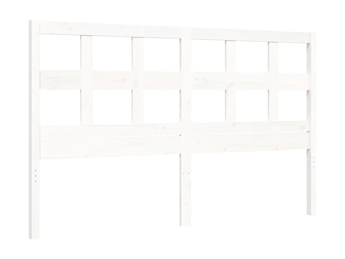 Cadre de lit sans matelas blanc bois de pin massif