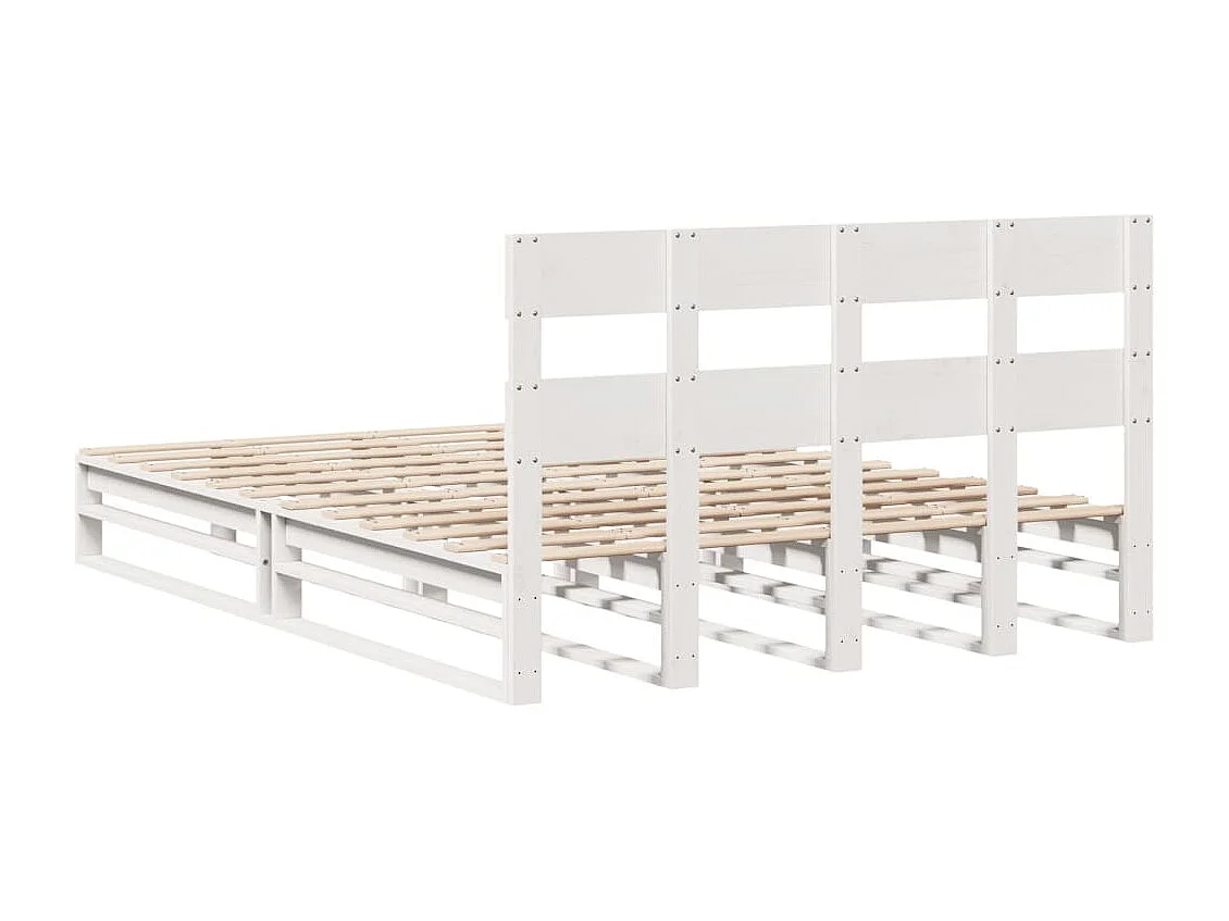Cadre de lit sans matelas blanc 135x190 cm bois de pin massif