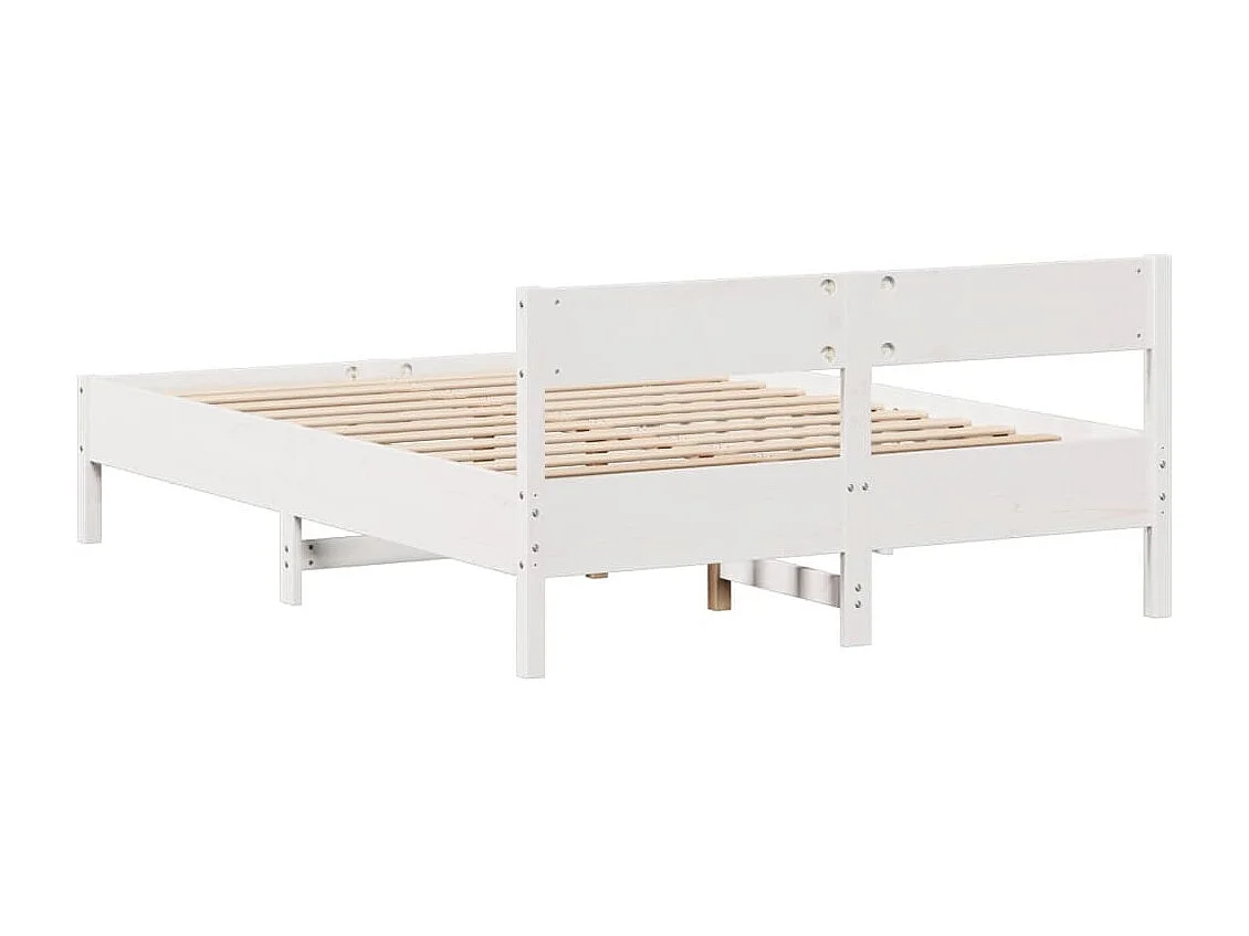 Cadre de lit sans matelas blanc 120x200 cm bois de pin massif