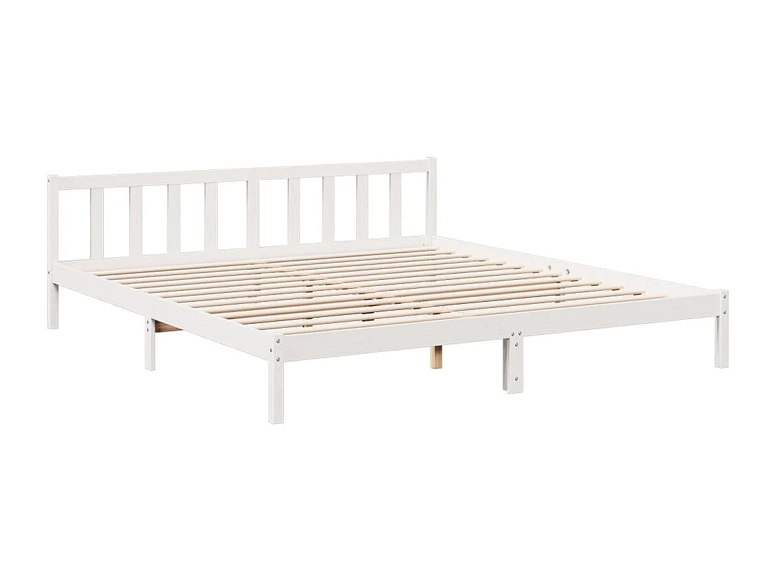 Cama extra longa sem colchão 200x220 cm pinho maciço branco