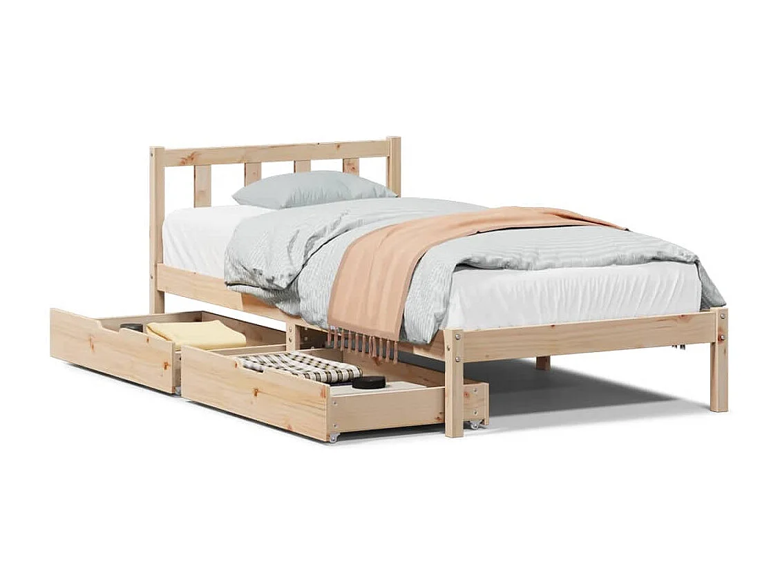 Cama sem colchão 90x190 cm madeira de pinho maciça