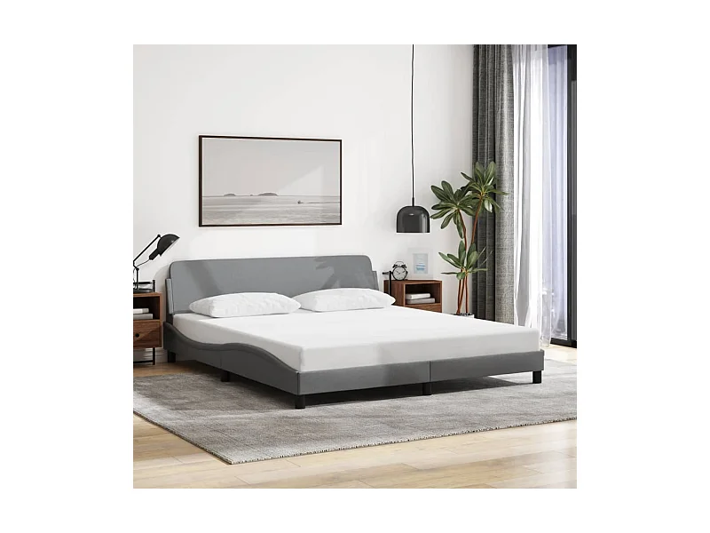 Bettgestell ohne Matratze Hellgrau 180x200 cm Stoff