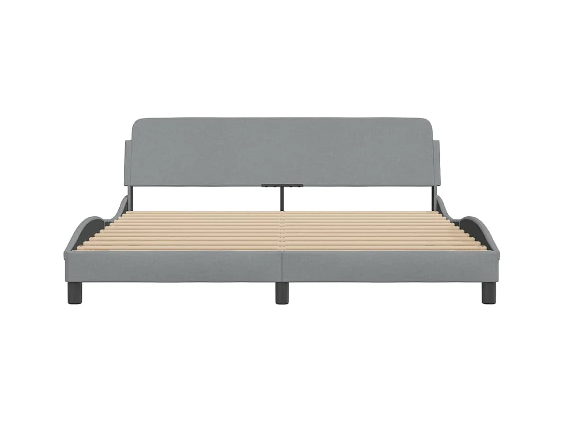 Cadre de lit sans matelas gris clair 180x200 cm tissu