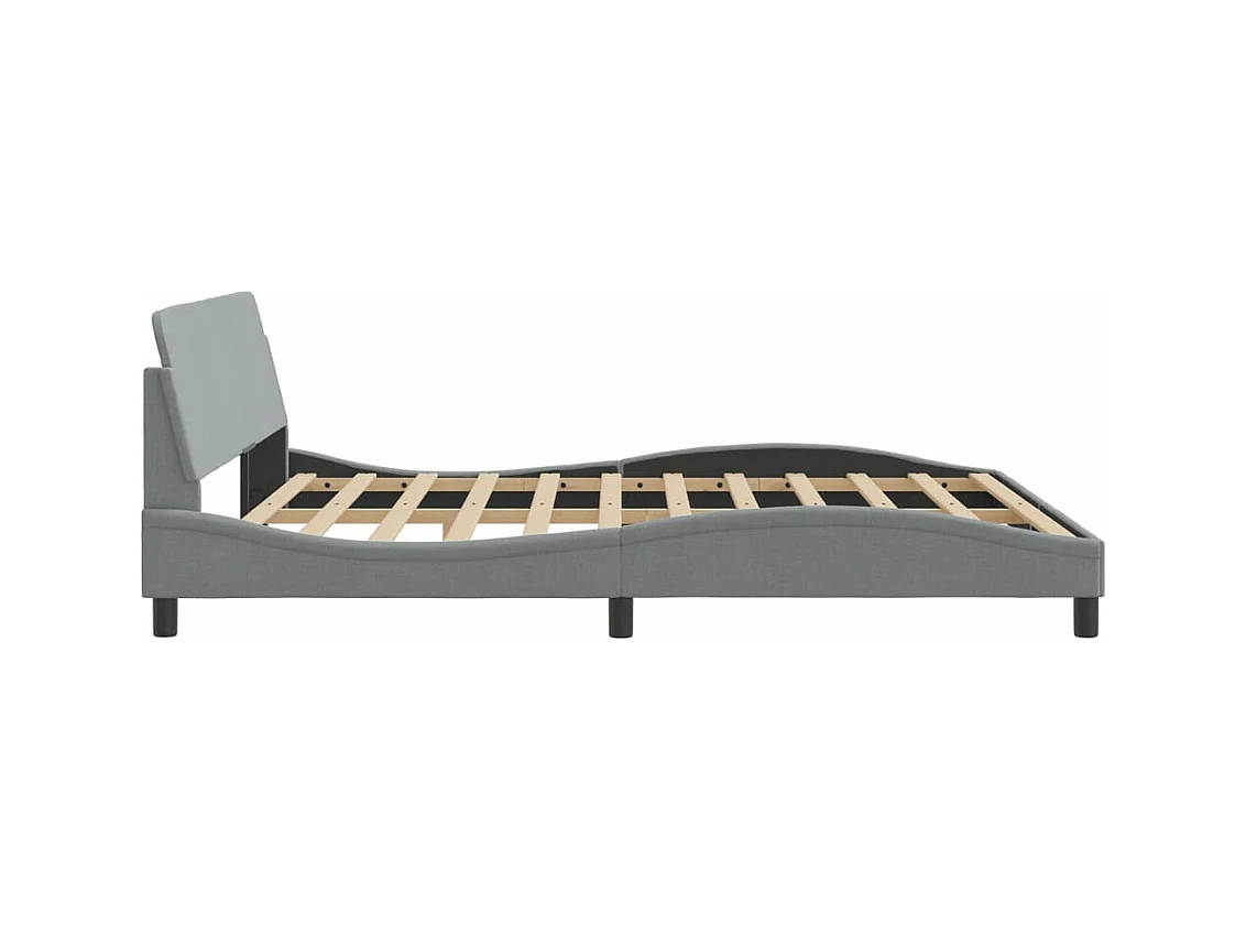 Cadre de lit sans matelas gris clair 180x200 cm tissu