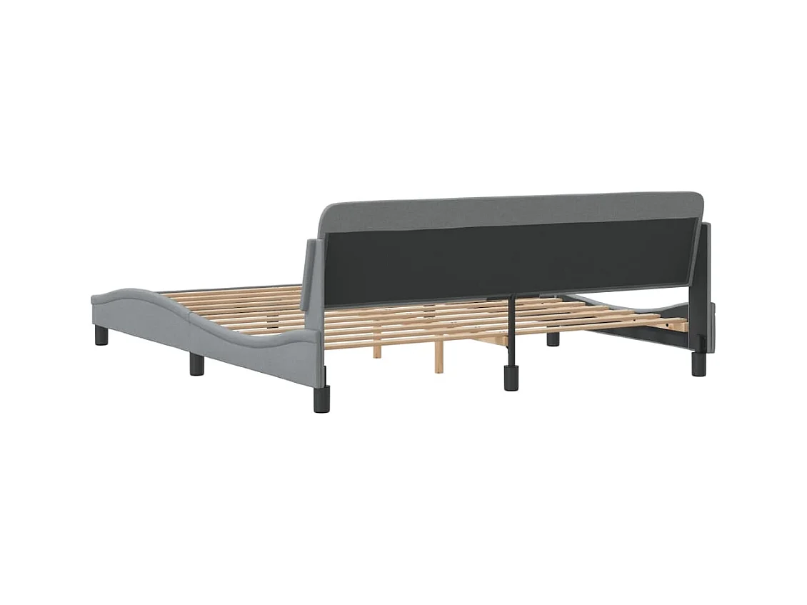 Cadre de lit sans matelas gris clair 180x200 cm tissu