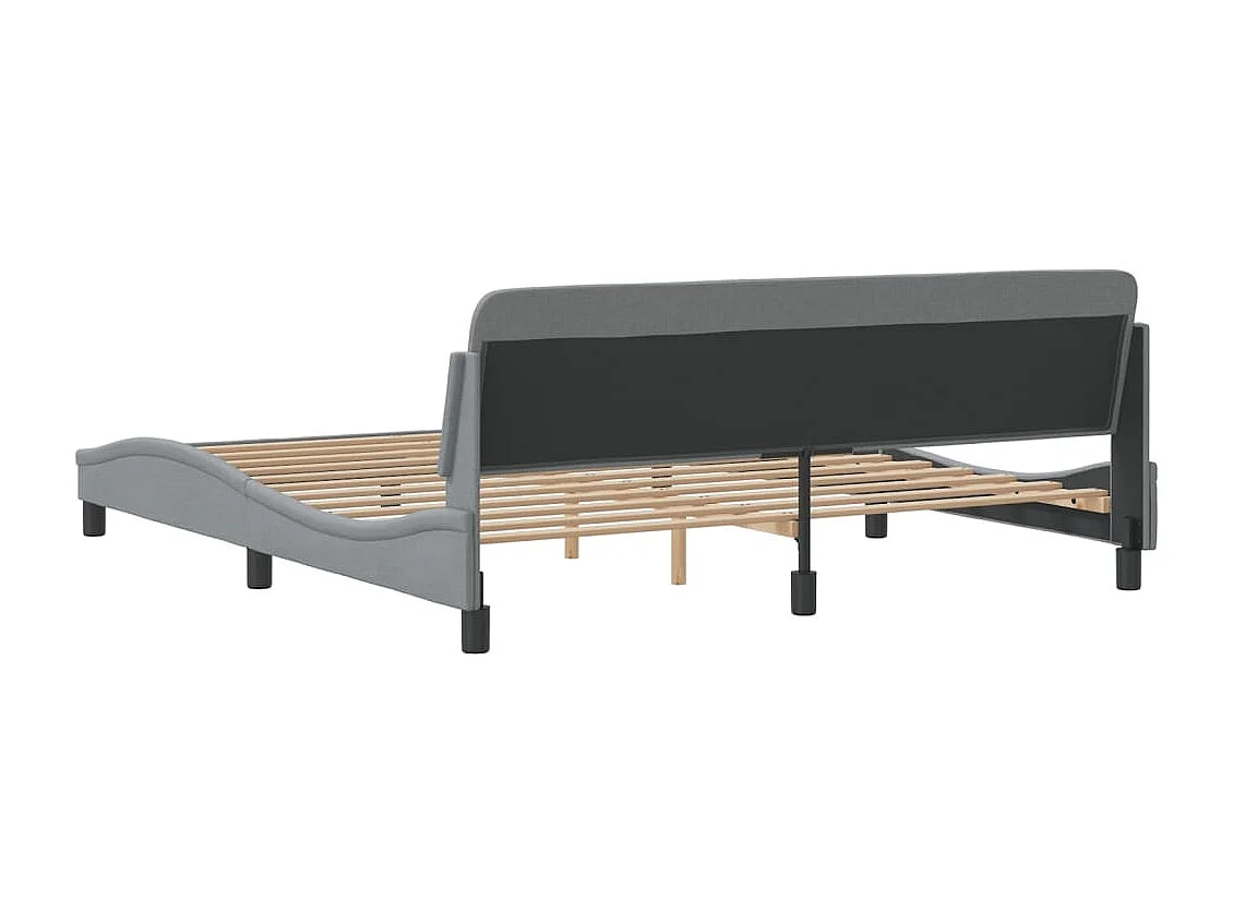 Bettgestell ohne Matratze Hellgrau 180x200 cm Stoff