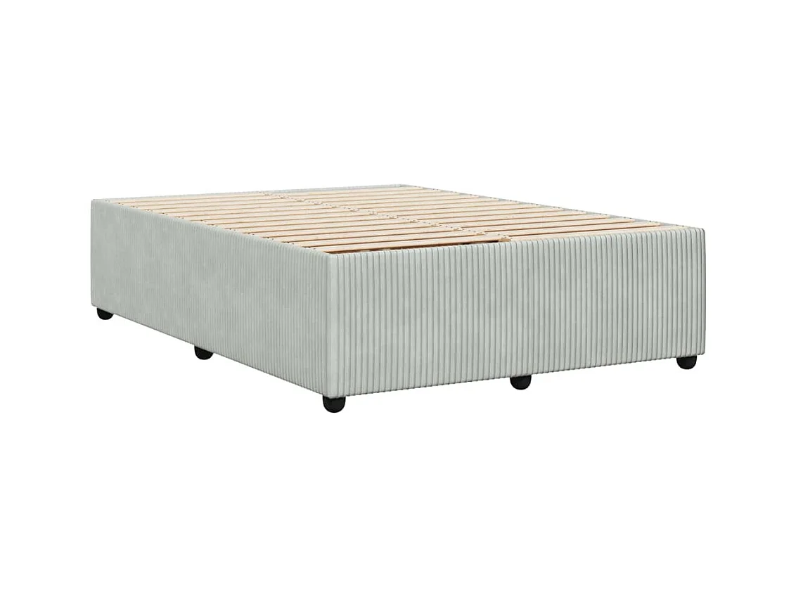 Cadre de lit sans matelas gris clair 140x190 cm velours