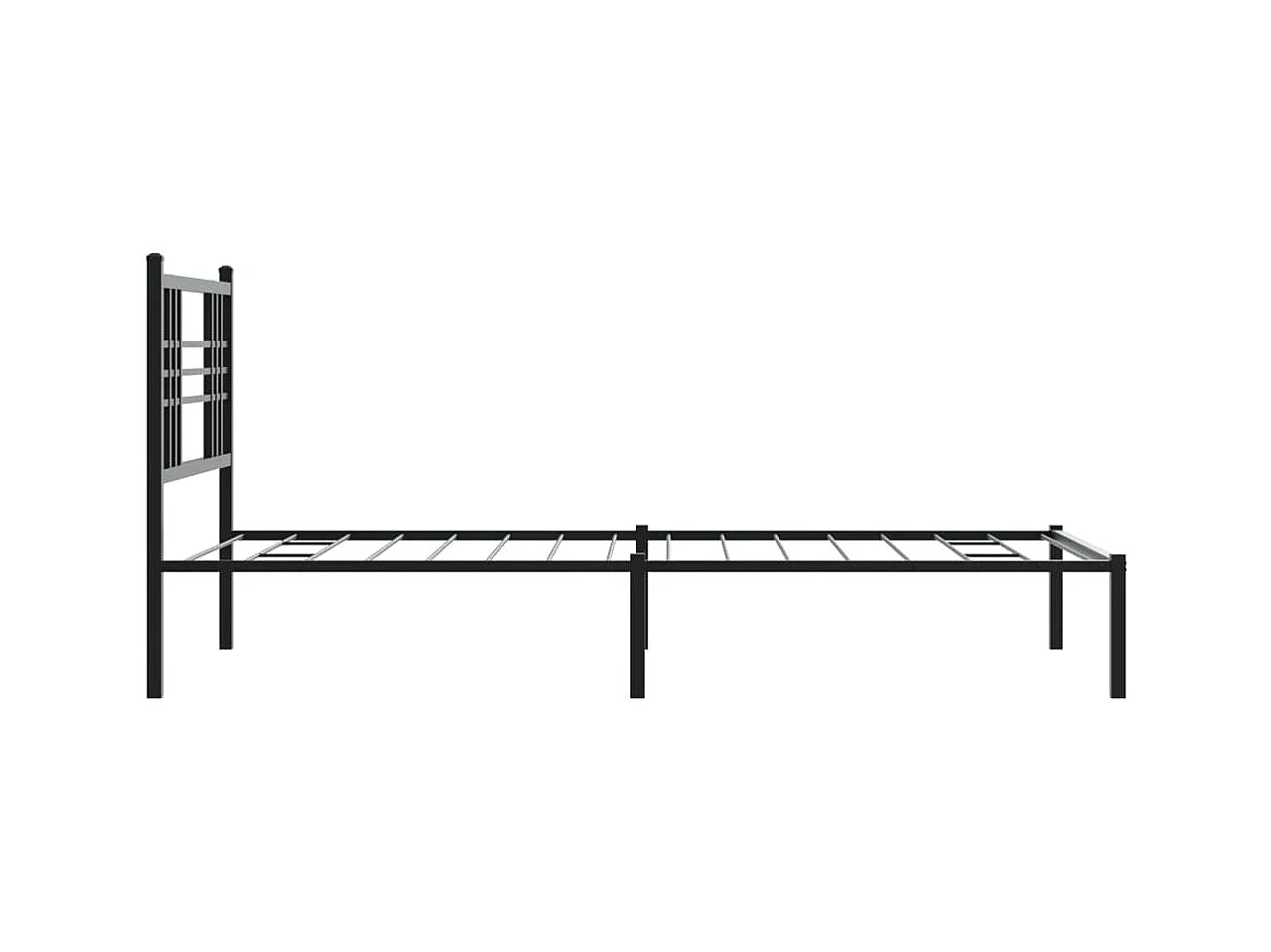 Bedframe met hoofdbord metaal zwart 90x190 cm
