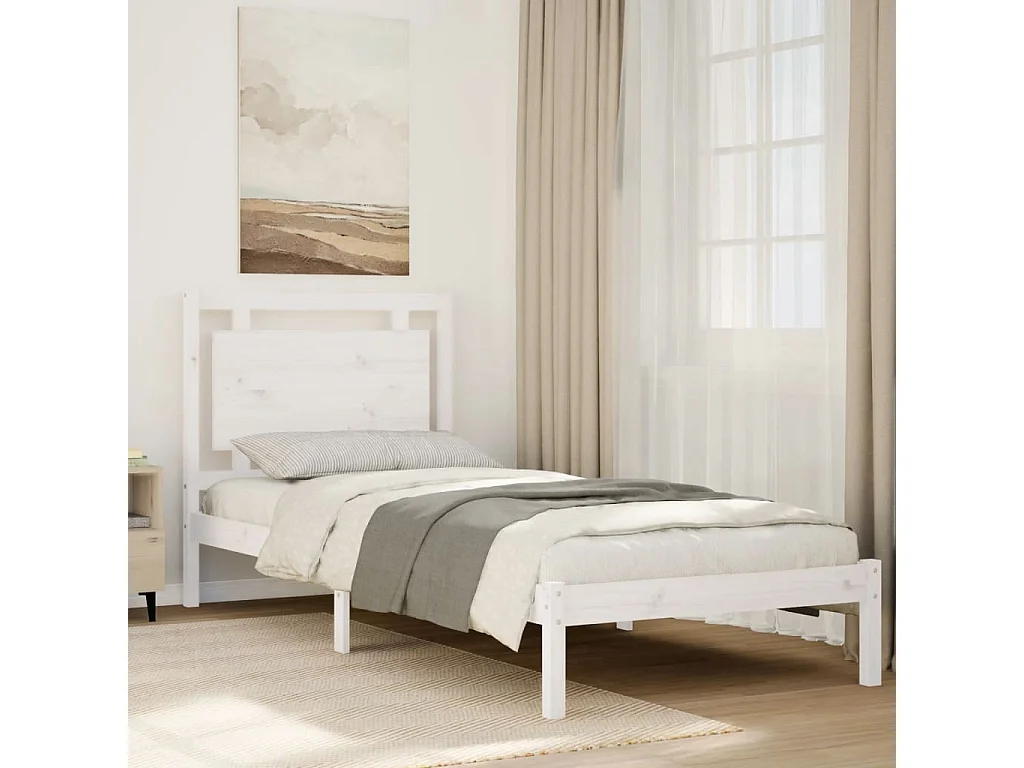Cadre de lit extra long sans matelas 100x220 cm bois massif